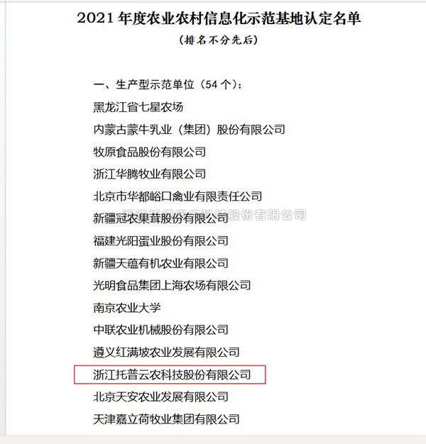 好色APP在线观看入选2021年度全国农业农村信息化示范基地