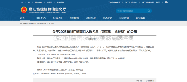 喜讯！好色APP在线观看入选2025年“领军型”浙江数商名单